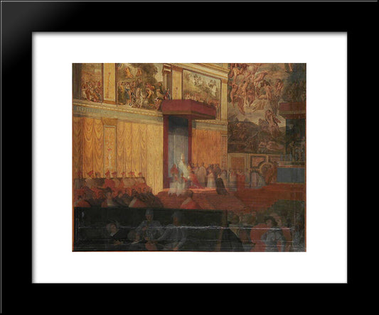 Nomination Of A Prefect Of Rome In The Sistine Chapel 20x24 Black Modern Wood Framed Art Print Poster by Ingres, Jean Auguste Dominique