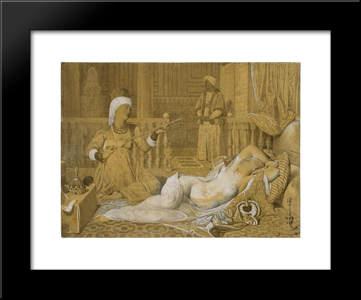 Odalisque With Slave 20x24 Black Modern Wood Framed Art Print Poster by Ingres, Jean Auguste Dominique