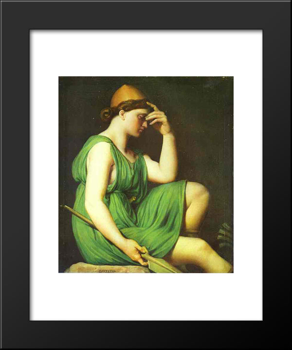 Odysseus. Study For The Triumph Of Homer 20x24 Black Modern Wood Framed Art Print Poster by Ingres, Jean Auguste Dominique