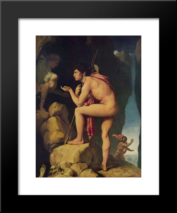 Oedipus And The Sphinx 20x24 Black Modern Wood Framed Art Print Poster by Ingres, Jean Auguste Dominique