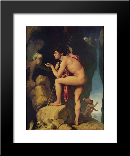 Oedipus And The Sphinx 20x24 Black Modern Wood Framed Art Print Poster by Ingres, Jean Auguste Dominique