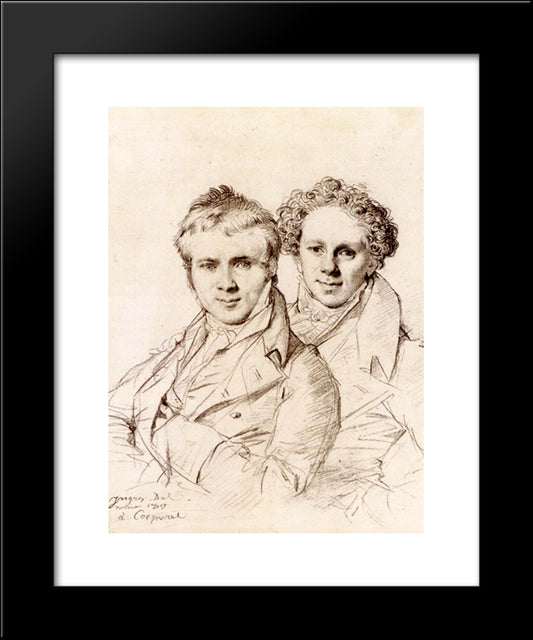 Otto Magnus Von Stackelberg And, Possibly, Jackob Linckh 20x24 Black Modern Wood Framed Art Print Poster by Ingres, Jean Auguste Dominique