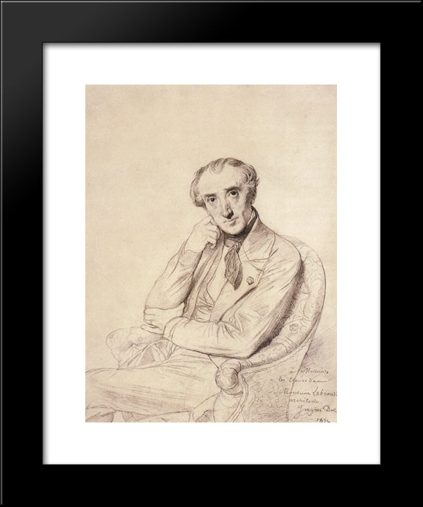 Pierre Francois Henri Labrouste 20x24 Black Modern Wood Framed Art Print Poster by Ingres, Jean Auguste Dominique