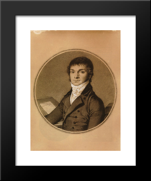 Pierre Guillaume Cazeaux, Half-Length, Seated At A Desk 20x24 Black Modern Wood Framed Art Print Poster by Ingres, Jean Auguste Dominique