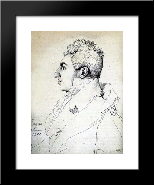 Portrait Of A Man 20x24 Black Modern Wood Framed Art Print Poster by Ingres, Jean Auguste Dominique