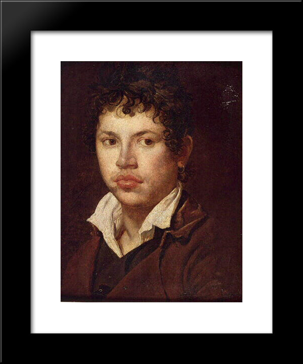 Portrait Of A Young Man 20x24 Black Modern Wood Framed Art Print Poster by Ingres, Jean Auguste Dominique