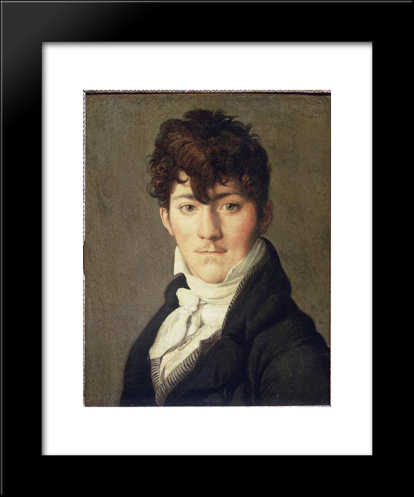 Portrait Of Auguste Francois Talma, Ensign, Nephew Of The Tragedian Talma 20x24 Black Modern Wood Framed Art Print Poster by Ingres, Jean Auguste Dominique