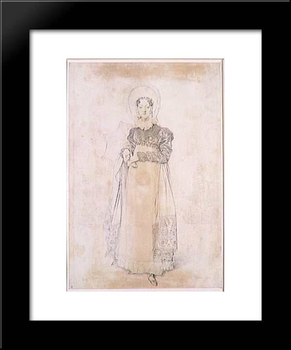 Portrait Of Baroness Papenheim 20x24 Black Modern Wood Framed Art Print Poster by Ingres, Jean Auguste Dominique