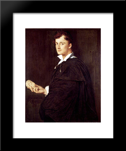 Portrait Of Bartolini 20x24 Black Modern Wood Framed Art Print Poster by Ingres, Jean Auguste Dominique