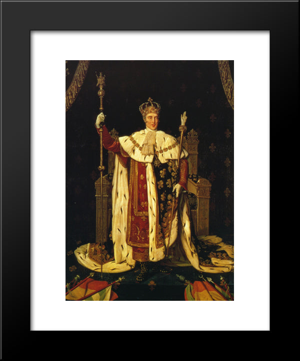 Portrait Of Charles X In Coronation Robes 20x24 Black Modern Wood Framed Art Print Poster by Ingres, Jean Auguste Dominique