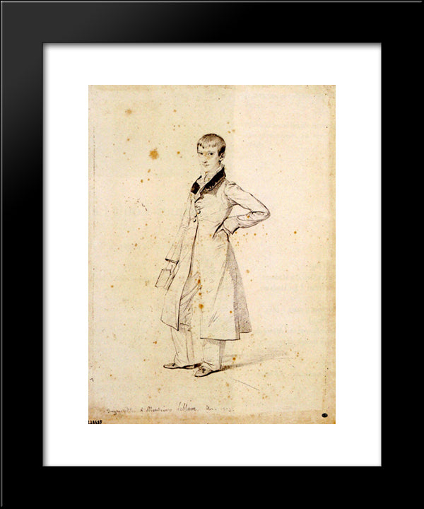 Portrait Of Felix Leblanc 20x24 Black Modern Wood Framed Art Print Poster by Ingres, Jean Auguste Dominique