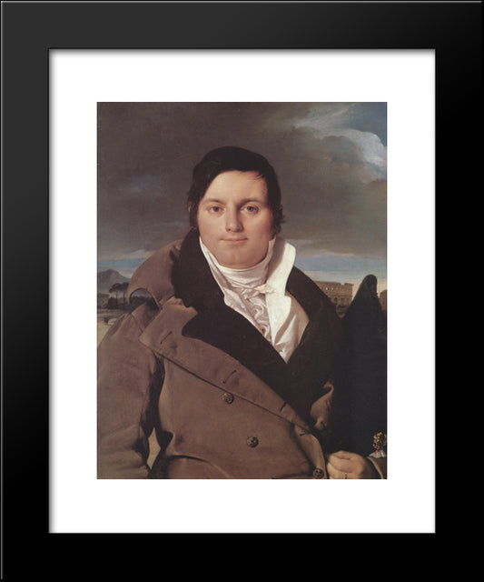 Portrait Of Joseph-Antoine Moltedo 20x24 Black Modern Wood Framed Art Print Poster by Ingres, Jean Auguste Dominique