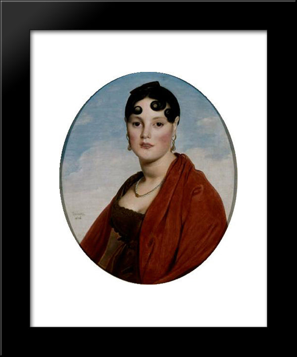 Portrait Of Madame Aymon, La Belle Zelie 20x24 Black Modern Wood Framed Art Print Poster by Ingres, Jean Auguste Dominique