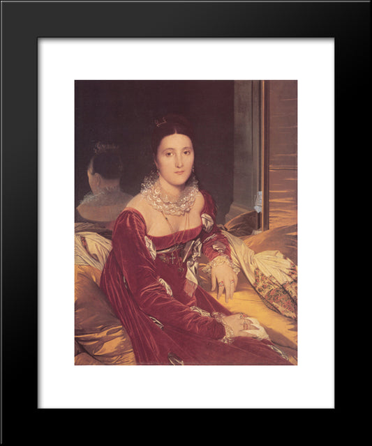 Portrait Of Madame De Senonnes 20x24 Black Modern Wood Framed Art Print Poster by Ingres, Jean Auguste Dominique