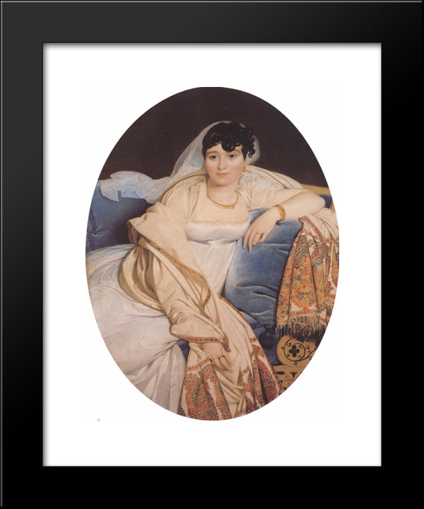 Portrait Of Madame Riviere Nee Marie Francoise Jacquette Bibiane Blot De Beauregard 20x24 Black Modern Wood Framed Art Print Poster by Ingres, Jean Auguste Dominique