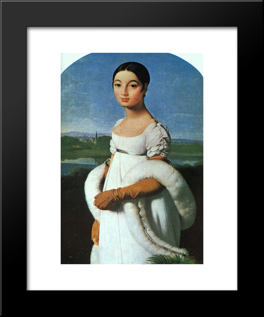 Portrait Of Mademoiselle Riviere 20x24 Black Modern Wood Framed Art Print Poster by Ingres, Jean Auguste Dominique