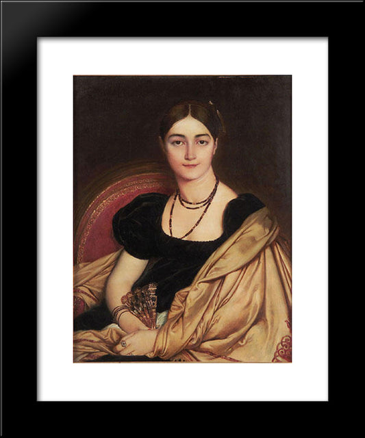 Portrait Of Mrs. Devaucay 20x24 Black Modern Wood Framed Art Print Poster by Ingres, Jean Auguste Dominique