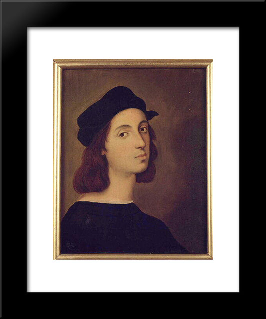 Portrait Of Raphael 20x24 Black Modern Wood Framed Art Print Poster by Ingres, Jean Auguste Dominique