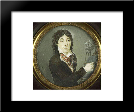 Portrait Of The Artist Delon 20x24 Black Modern Wood Framed Art Print Poster by Ingres, Jean Auguste Dominique