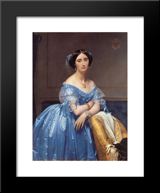 Portrait Of The Princesse De Broglie 20x24 Black Modern Wood Framed Art Print Poster by Ingres, Jean Auguste Dominique