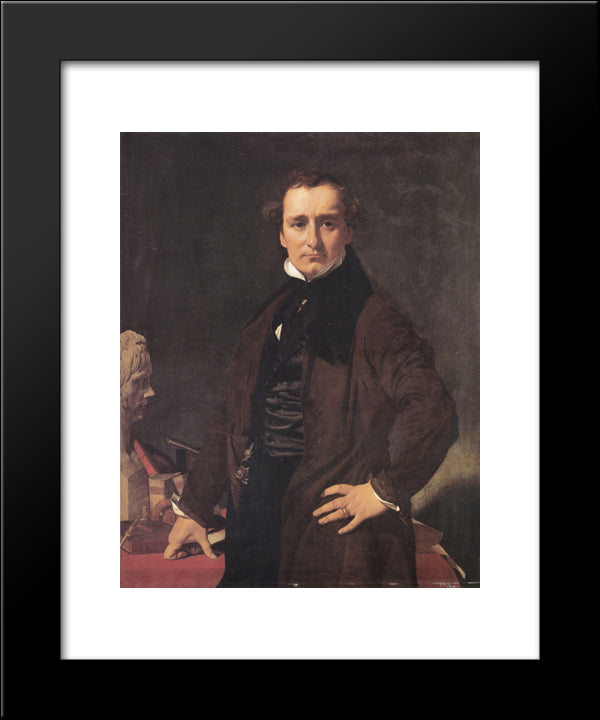 Portrait Of The Sculptor Lorenzo Bartolini 20x24 Black Modern Wood Framed Art Print Poster by Ingres, Jean Auguste Dominique