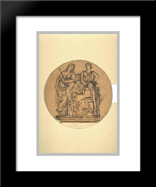 Project Medal At The Ecole Des Beaux-Arts 20x24 Black Modern Wood Framed Art Print Poster by Ingres, Jean Auguste Dominique