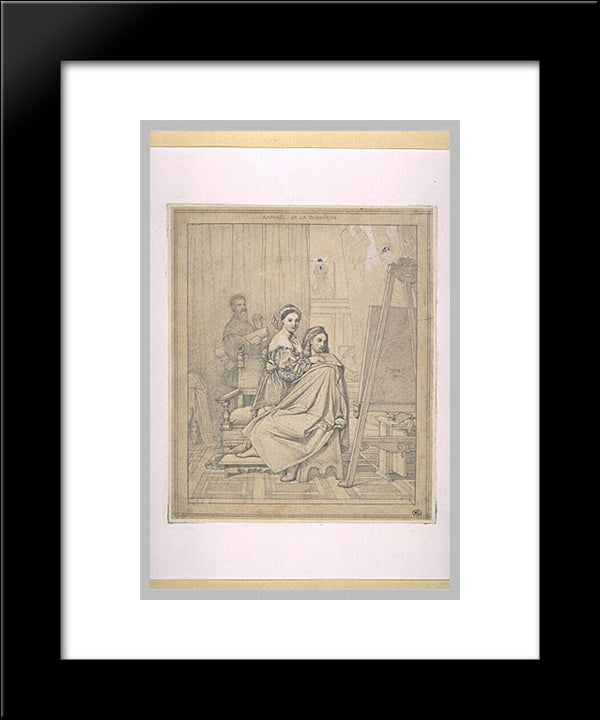 Raphael And The Fornarina 20x24 Black Modern Wood Framed Art Print Poster by Ingres, Jean Auguste Dominique