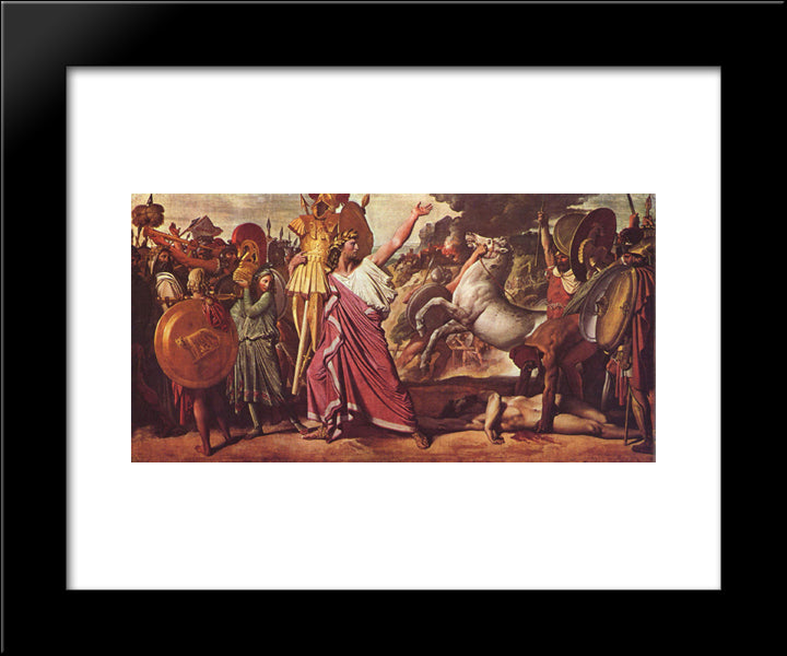 Romulus' Victory Over Acron 20x24 Black Modern Wood Framed Art Print Poster by Ingres, Jean Auguste Dominique