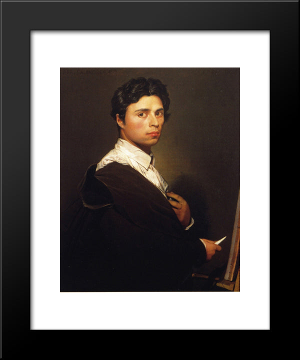 Self-Portrait At The Age Of 24 20x24 Black Modern Wood Framed Art Print Poster by Ingres, Jean Auguste Dominique