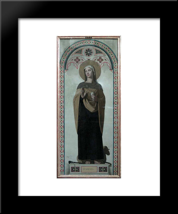 St. Genevieve, Patroness Of Paris 20x24 Black Modern Wood Framed Art Print Poster by Ingres, Jean Auguste Dominique