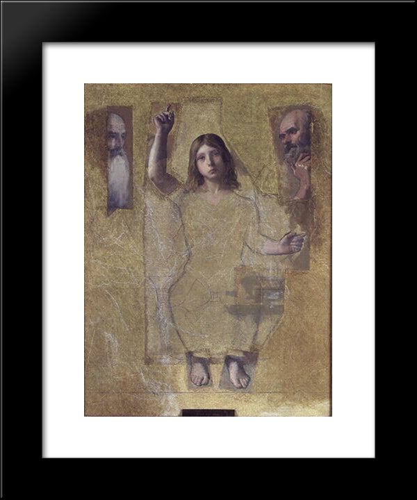 Studies For Jesus Among The Doctors 20x24 Black Modern Wood Framed Art Print Poster by Ingres, Jean Auguste Dominique