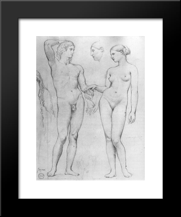 Study For The Golden Age 20x24 Black Modern Wood Framed Art Print Poster by Ingres, Jean Auguste Dominique