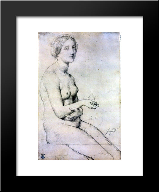 Study For 'Venus A Paphos' 20x24 Black Modern Wood Framed Art Print Poster by Ingres, Jean Auguste Dominique