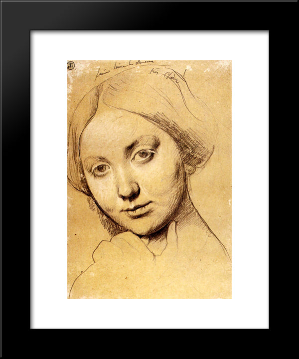 Study For Vicomtesse D'Hausonville, Born Louise Albertine De Broglie 20x24 Black Modern Wood Framed Art Print Poster by Ingres, Jean Auguste Dominique