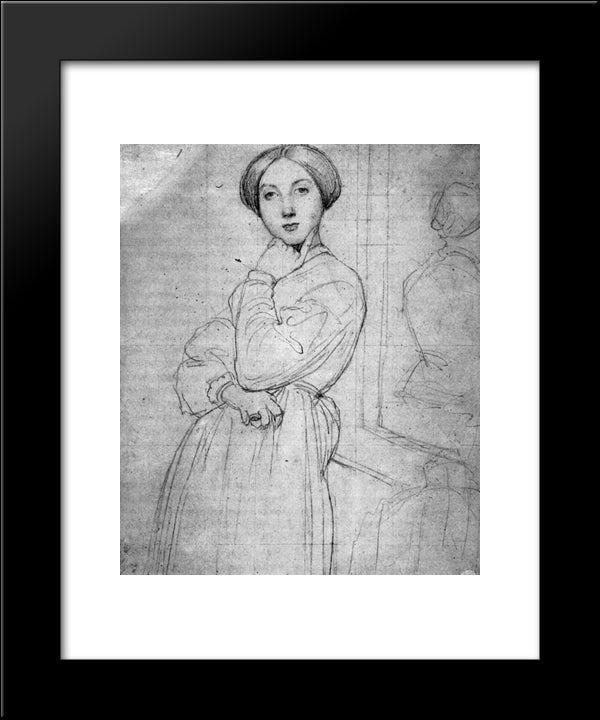 Study For Vicomtesse D'Hausonville, Born Louise Albertine De Broglie I 20x24 Black Modern Wood Framed Art Print Poster by Ingres, Jean Auguste Dominique