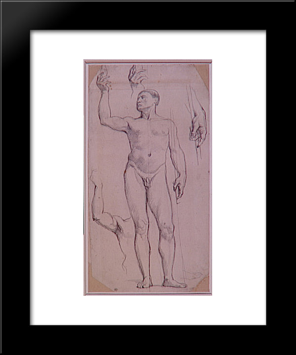 Study Naked For St. Remy 20x24 Black Modern Wood Framed Art Print Poster by Ingres, Jean Auguste Dominique