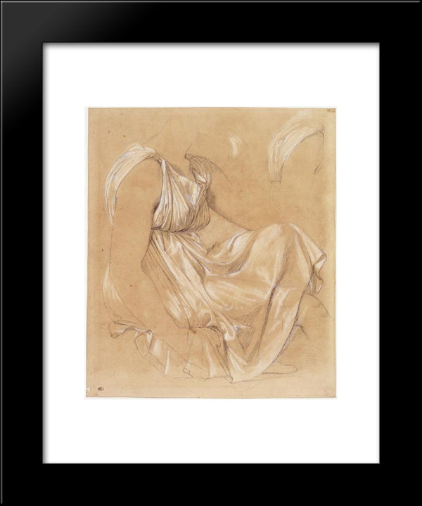 Study Of Seated Woman 20x24 Black Modern Wood Framed Art Print Poster by Ingres, Jean Auguste Dominique