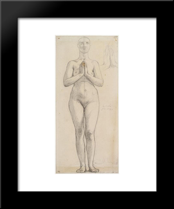 Study Of The Naked Holy Isabella Of France 20x24 Black Modern Wood Framed Art Print Poster by Ingres, Jean Auguste Dominique