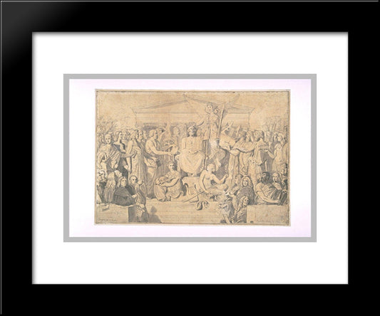 The Apotheosis Of Homer 20x24 Black Modern Wood Framed Art Print Poster by Ingres, Jean Auguste Dominique