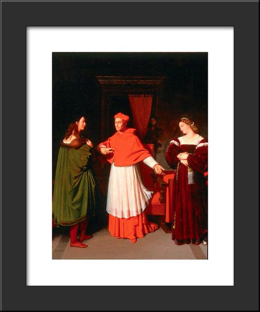 The Betrothal Of Raphael And The Niece Of Cardinal Bibbiena 20x24 Black Modern Wood Framed Art Print Poster by Ingres, Jean Auguste Dominique