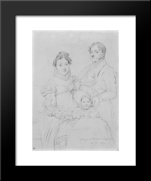 The Cosimo Andrea Lazzerini Family 20x24 Black Modern Wood Framed Art Print Poster by Ingres, Jean Auguste Dominique