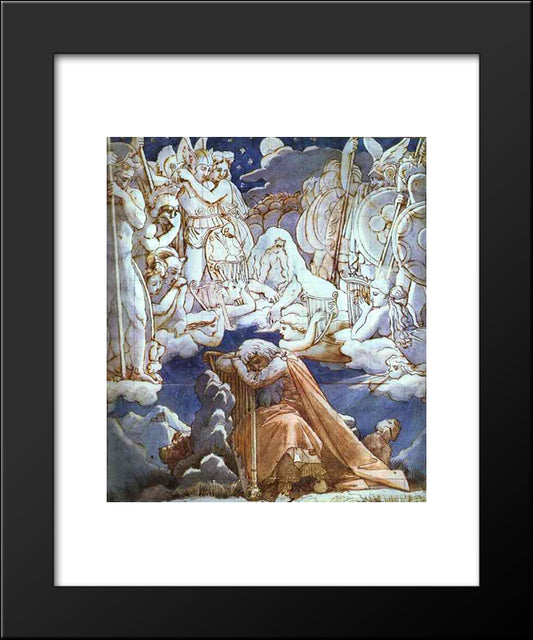 The Songs Of Ossian 20x24 Black Modern Wood Framed Art Print Poster by Ingres, Jean Auguste Dominique