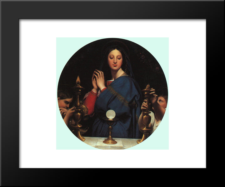 The Virgin Of The Host 20x24 Black Modern Wood Framed Art Print Poster by Ingres, Jean Auguste Dominique