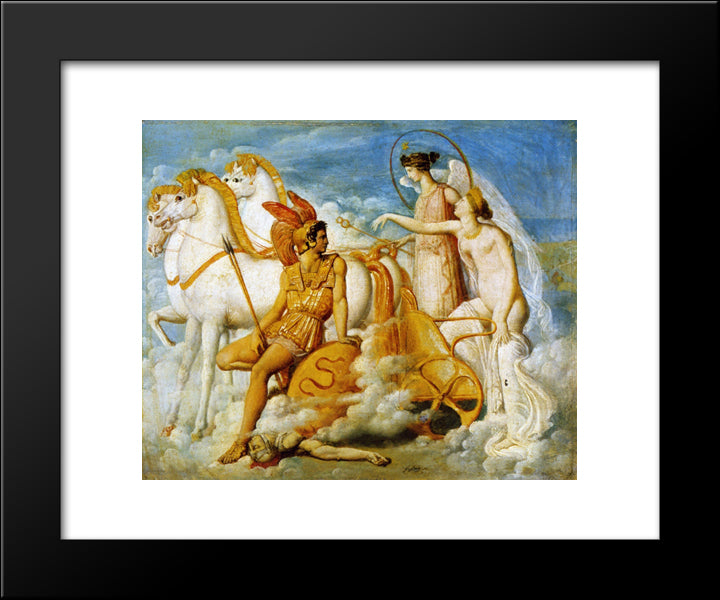 Venus, Wounded By Diomedes, Returns To Olympus 20x24 Black Modern Wood Framed Art Print Poster by Ingres, Jean Auguste Dominique