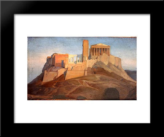 View Of The Acropolis Of Athens 20x24 Black Modern Wood Framed Art Print Poster by Ingres, Jean Auguste Dominique
