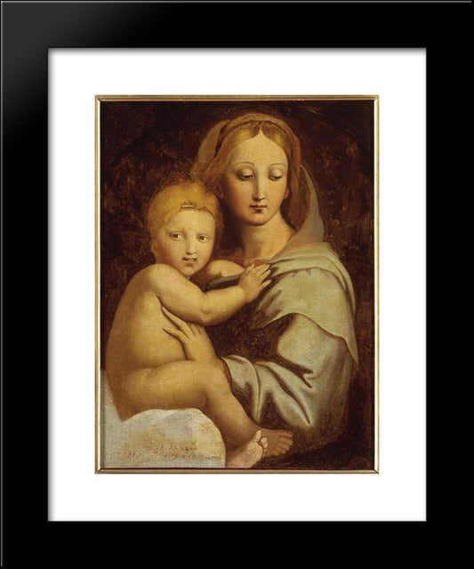 Virgin And Child With Candelabra 20x24 Black Modern Wood Framed Art Print Poster by Ingres, Jean Auguste Dominique