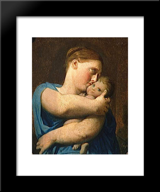 Woman And Child. Study For The Martyrdom Of Saint Symphorien 20x24 Black Modern Wood Framed Art Print Poster by Ingres, Jean Auguste Dominique