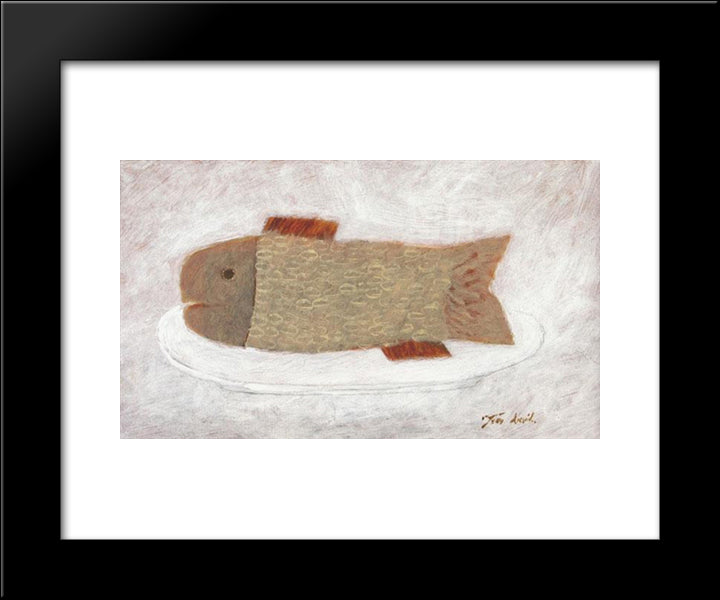 A Fish 20x24 Black Modern Wood Framed Art Print Poster by Jean David