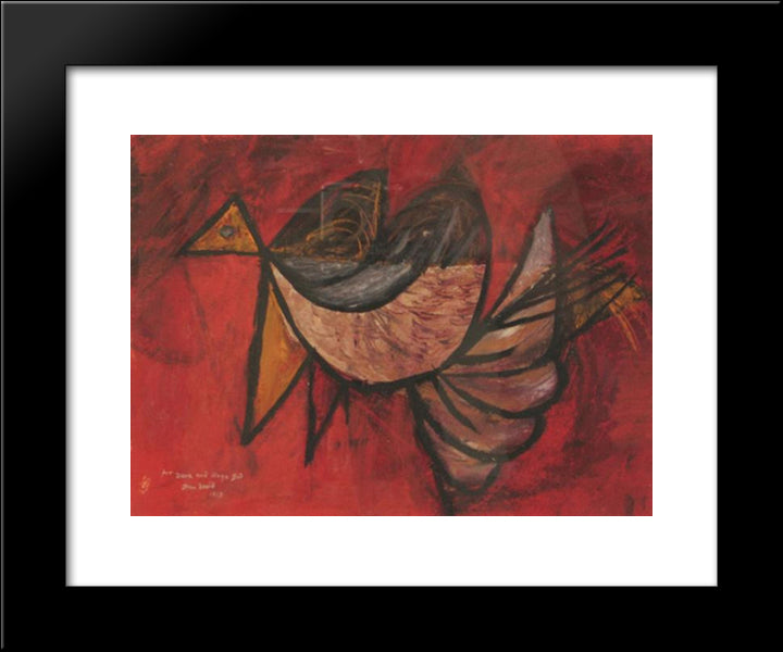 Bird 20x24 Black Modern Wood Framed Art Print Poster by Jean David