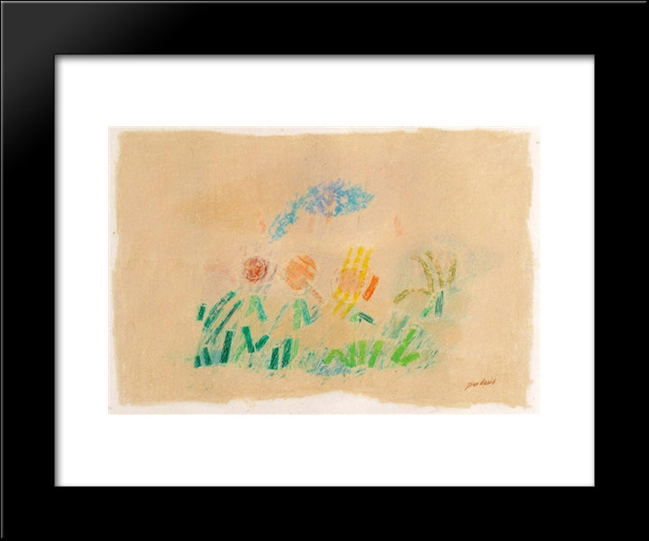 Children 20x24 Black Modern Wood Framed Art Print Poster by Jean David